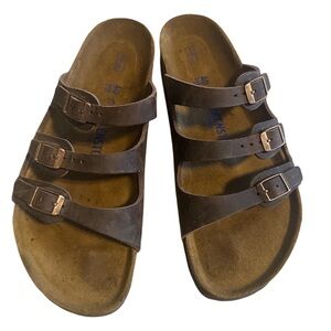 Birkenstock Classic Tan Leather Footbed Sandals, Florida Habana size 40